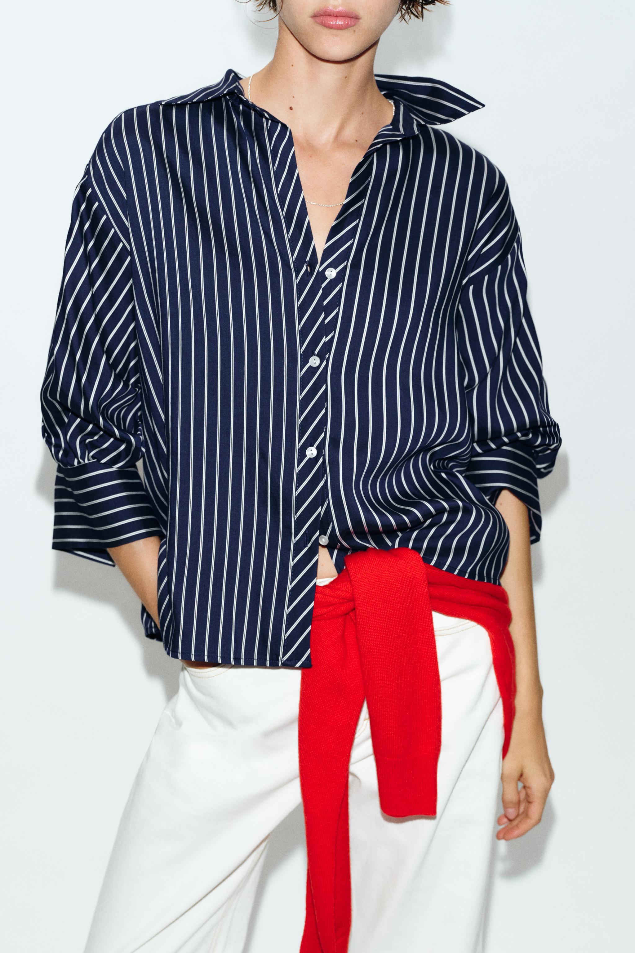 CHEMISE À RAYURES ET MANCHES BOUFFANTES